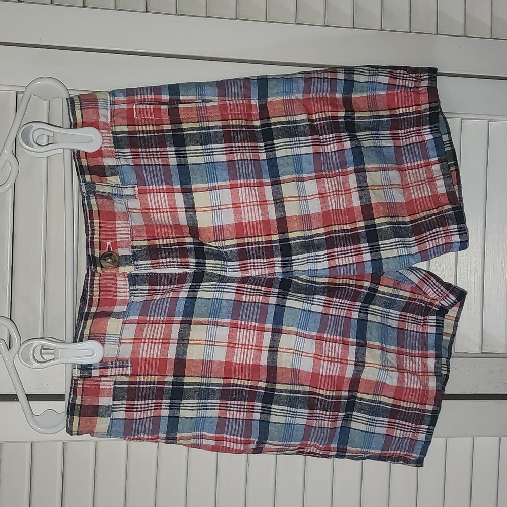 GUC Janie & Jack plaid linen short size 6